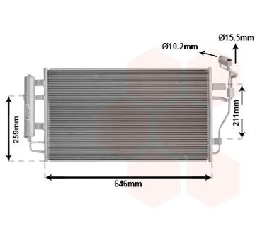 Kondenzátor, klimatizace VAN WEZEL 13015713