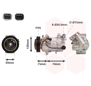 Kompresor, klimatizace VAN WEZEL 1301K700