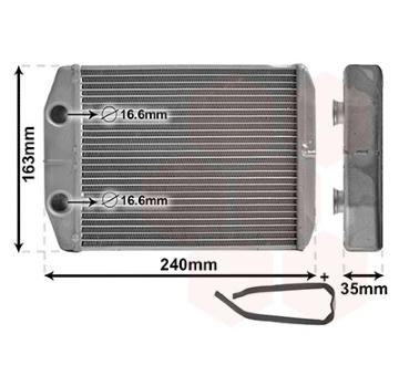 Výměník tepla, vnitřní vytápění VAN WEZEL 15006014
