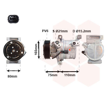 Kompresor, klimatizace VAN WEZEL 1501K702