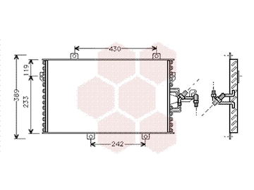 Kondenzátor, klimatizace VAN WEZEL 17005153