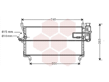Kondenzátor, klimatizace VAN WEZEL 17005177