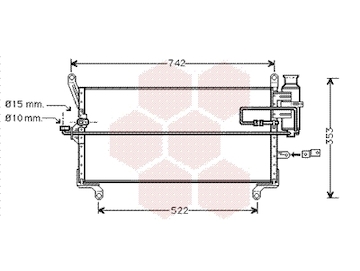 Kondenzátor, klimatizace VAN WEZEL 17005216