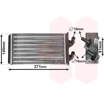 Výměník tepla, vnitřní vytápění VAN WEZEL 17006186
