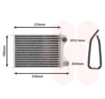Výměník tepla, vnitřní vytápění VAN WEZEL 17006242
