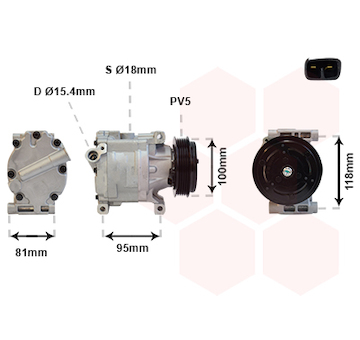 Kompresor, klimatizace VAN WEZEL 1700K090