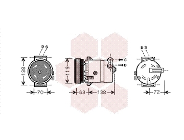 Kompresor, klimatizace VAN WEZEL 1700K334