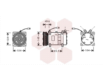 Kompresor, klimatizace VAN WEZEL 1700K373