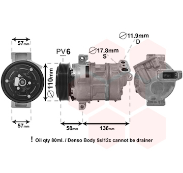 Kompresor, klimatizace VAN WEZEL 1700K446