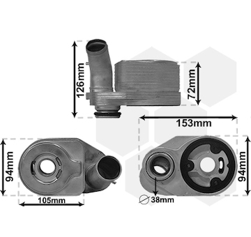 Olejový chladič, motorový olej VAN WEZEL 17013703