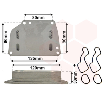 Olejový chladič, motorový olej VAN WEZEL 17013705