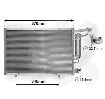 Kondenzátor, klimatizace VAN WEZEL 18005583