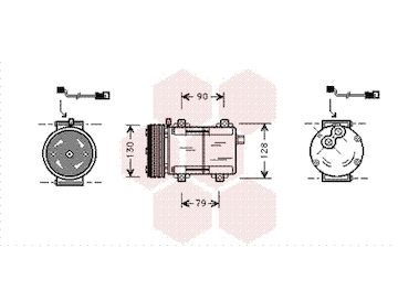 Kompresor, klimatizace VAN WEZEL 1800K280