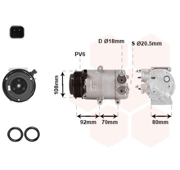 Kompresor, klimatizace VAN WEZEL 1800K415