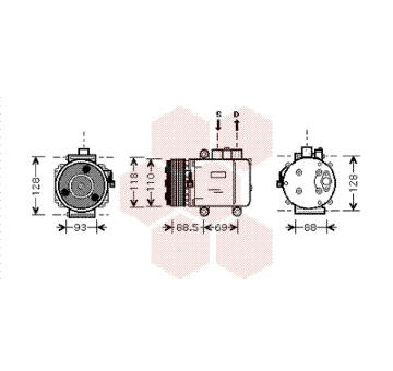 Kompresor, klimatizace VAN WEZEL 1800K420