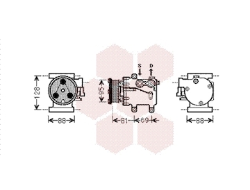 Kompresor, klimatizace VAN WEZEL 1800K437
