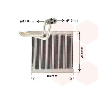 Výparník, klimatizace VAN WEZEL 1800V493
