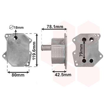 Olejový chladič, motorový olej VAN WEZEL 18013704
