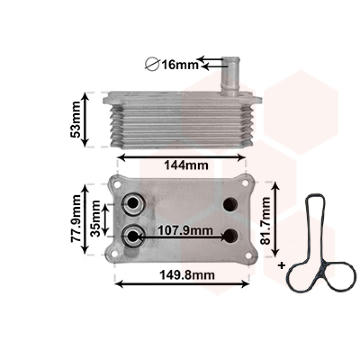 Olejový chladič, motorový olej VAN WEZEL 18013705