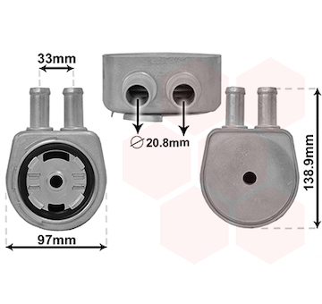 Olejový chladič, motorový olej VAN WEZEL 18013708