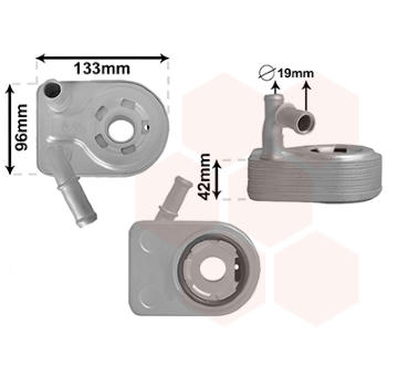 Olejový chladič, motorový olej VAN WEZEL 18013709
