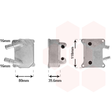 Olejový chladič, motorový olej VAN WEZEL 18013749