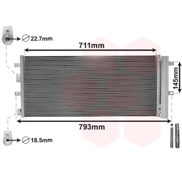 Kondenzátor, klimatizace VAN WEZEL 18015701