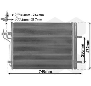 Kondenzátor, klimatizace VAN WEZEL 18015710