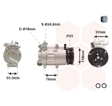 Kompresor, klimatizace VAN WEZEL 1801K001