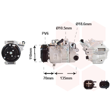 Kompresor, klimatizace VAN WEZEL 1801K705