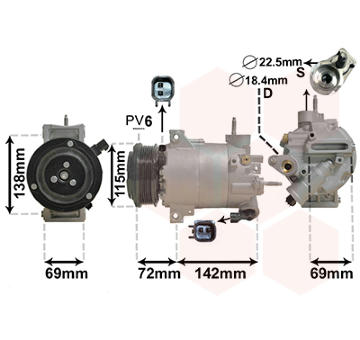 Kompresor, klimatizace VAN WEZEL 1801K727