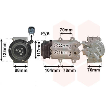 Kompresor, klimatizace VAN WEZEL 1801K728