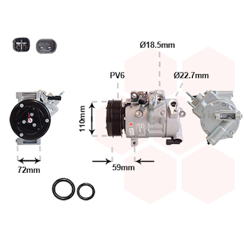 Kompresor, klimatizace VAN WEZEL 1801K730