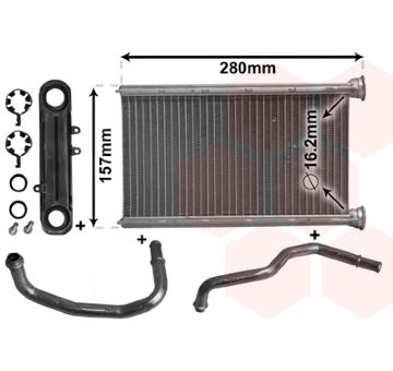 Výměník tepla, vnitřní vytápění VAN WEZEL 21006069