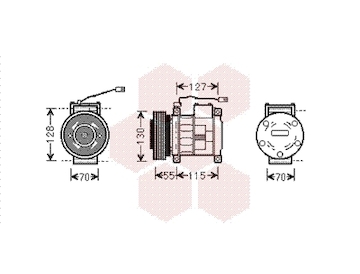 Kompresor, klimatizace VAN WEZEL 2100K032