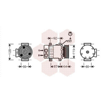 Kompresor, klimatizace VAN WEZEL 2100K047