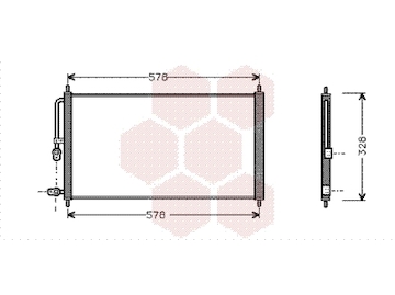 Kondenzátor, klimatizace VAN WEZEL 25005083