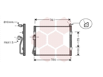 Kondenzátor, klimatizace VAN WEZEL 25005090