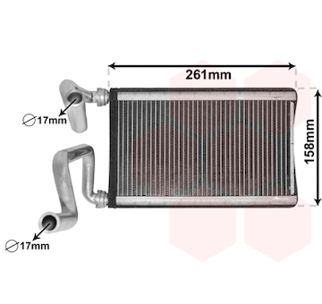 Výměník tepla, vnitřní vytápění VAN WEZEL 25006294