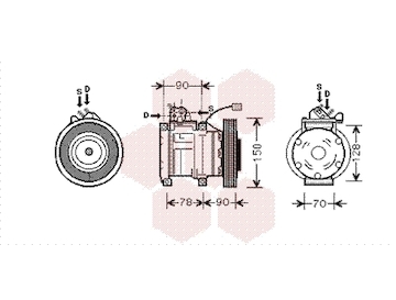 Kompresor, klimatizace VAN WEZEL 2500K181
