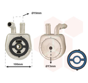 Olejový chladič, motorový olej VAN WEZEL 27003289