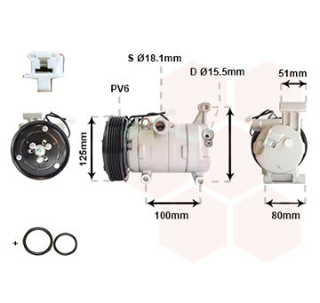 Kompresor, klimatizace VAN WEZEL 2701K703