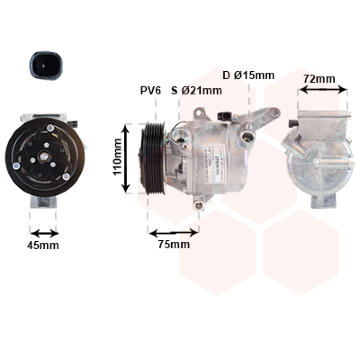 Kompresor, klimatizace VAN WEZEL 2701K705