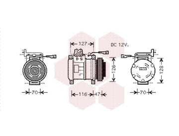 Kompresor, klimatizace VAN WEZEL 2800K077