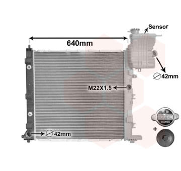 Chladič, chlazení motoru VAN WEZEL 30002216