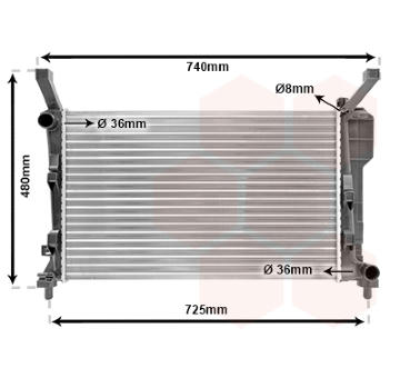 Chladič, chlazení motoru VAN WEZEL 30002363