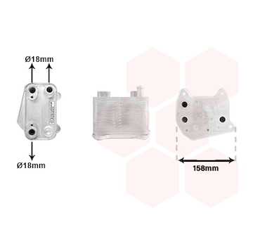 Olejový chladič, motorový olej VAN WEZEL 30003552