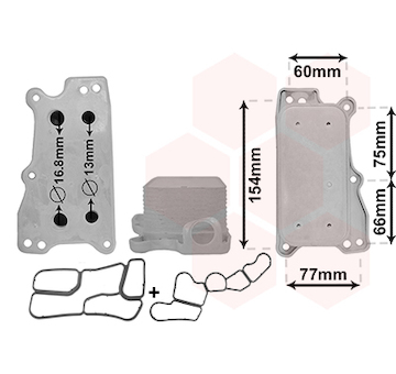 Olejový chladič, motorový olej VAN WEZEL 30003687