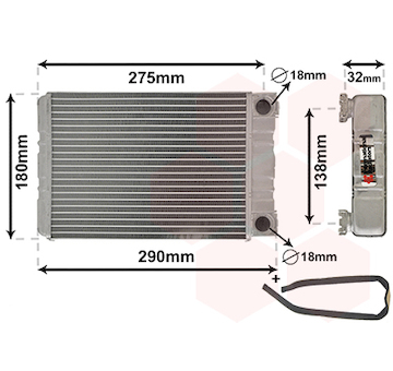 Výměník tepla, vnitřní vytápění VAN WEZEL 30006312