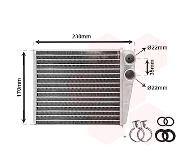 Výměník tepla, vnitřní vytápění VAN WEZEL 30006465